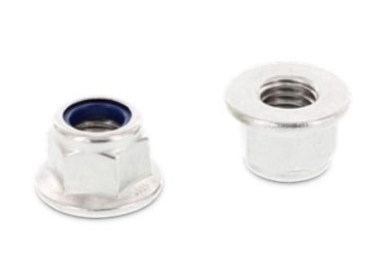 Гайка самостопорна М4, з фланцем, полімер кільце, А4